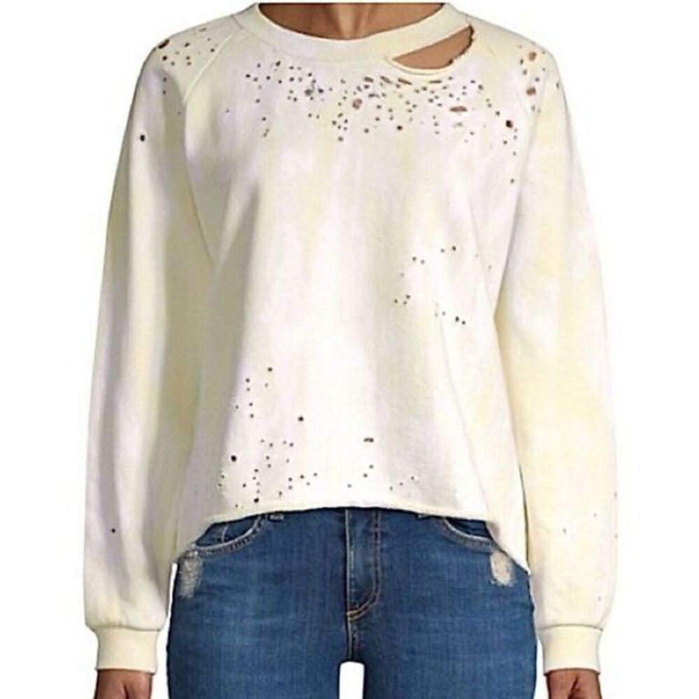 Generation Love Tie Dye Cut Out Sweatshirt Size XS Distressed Cropped Oversized